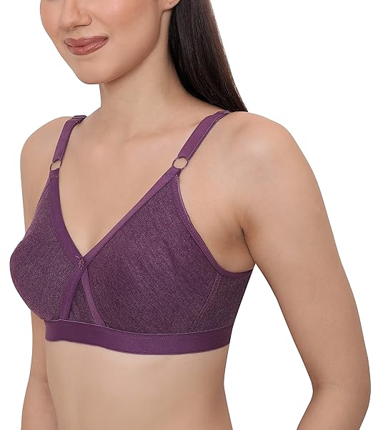 GLAMORAS Women’s Poly Cotton Interlock Bra – Full Coverage, Everyday Comfort Fit